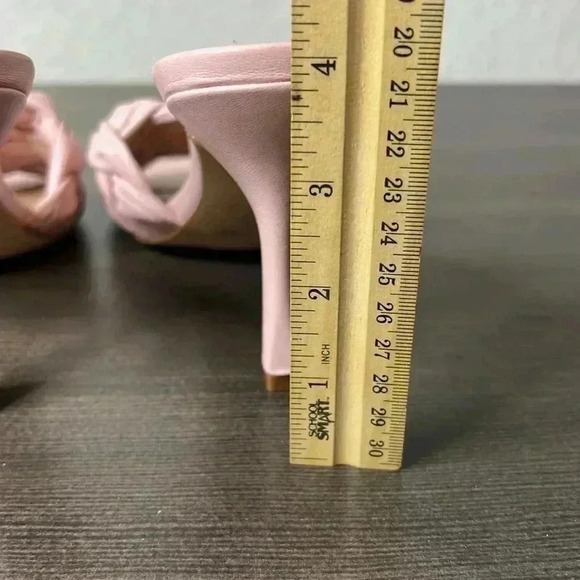 Marc Fisher Women’s Draya Slide Heeled Sandals Pink Square Toe Braided Size 7.5 - Picture 6 of 8